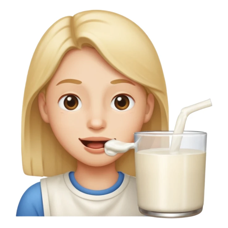 Winky face with milk in mouth  sticker