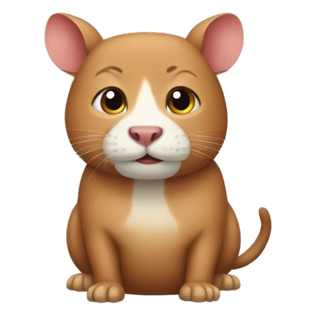 hybrid of feline cat and capibara sticker