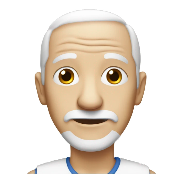 mostly bald old man with white hair and blue eyes sticker
