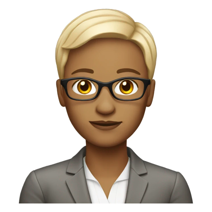 White business teacher with short hair color  sticker