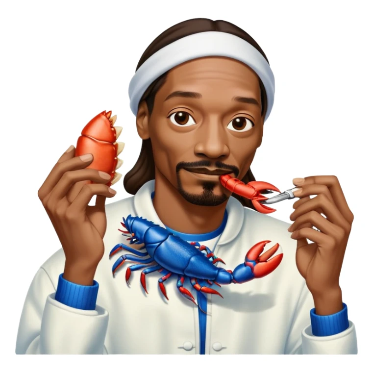 snoop dogg eating a blue lobster sticker