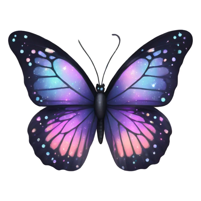 sparkly pastel black galaxy butterfly sticker