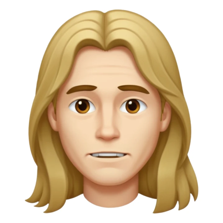 I look like a model with long hairs and a big jawline  sticker