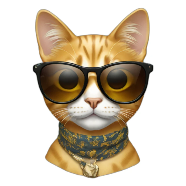 fashion cat with designer sunglasses on sticker