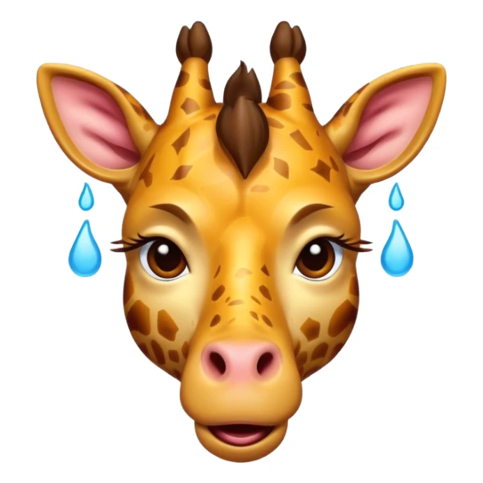 frustrated cartoon giraffe emoji facepalming with one hoof, exaggerated expression with eyes closed, visible sweat drops, comically annoyed mouth shape, thick outlines, vibrant colors sticker