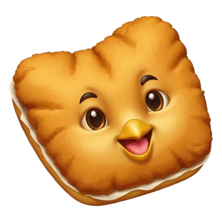 Chicken Nugget food emoji without a face sticker