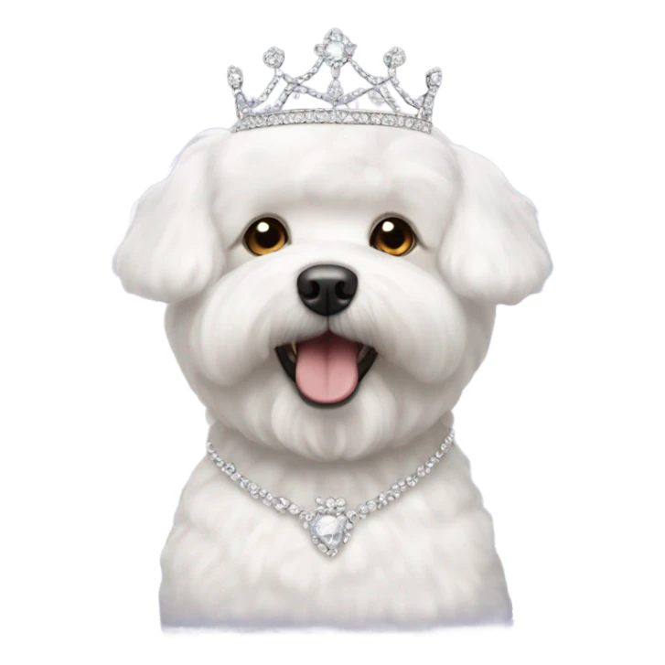 A Bichon Frise wearing a tiara  sticker