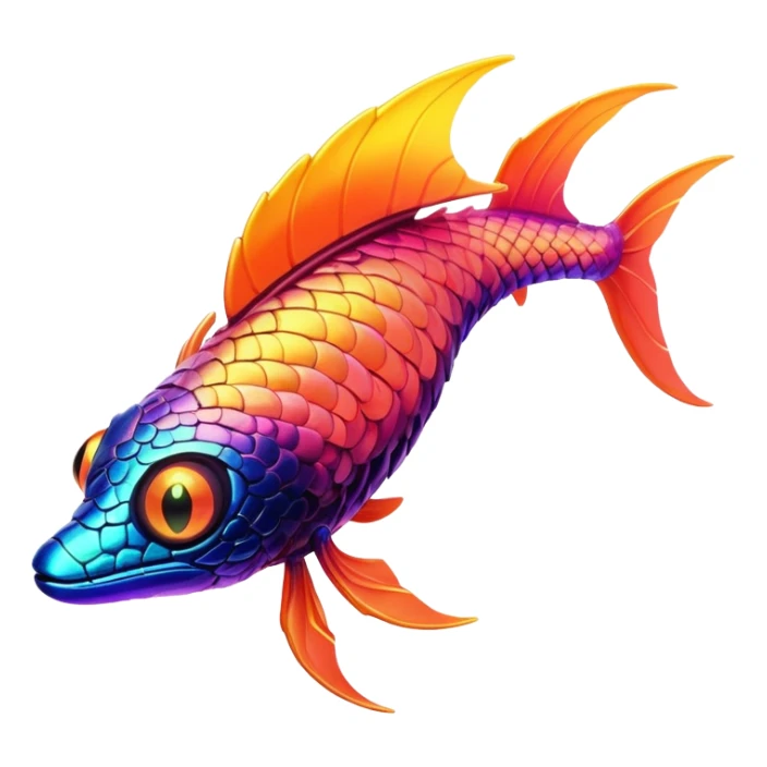 Tropical futuristic lush warm-colored neon-colored Fakémon-Trico-creature sticker