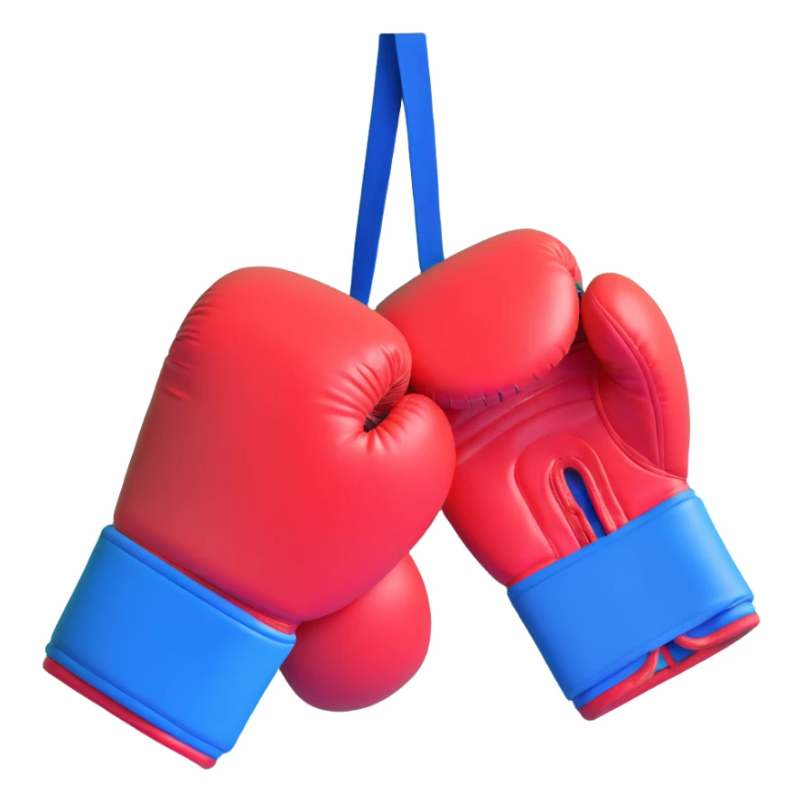Boxing gloves with Mario colors, red with blue straps sticker