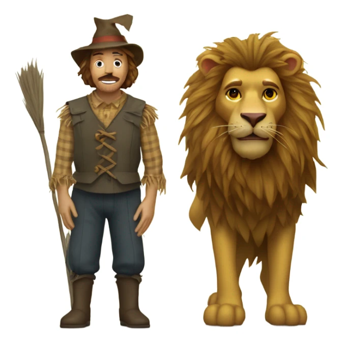 The scarecrow and cowardly lion  sticker
