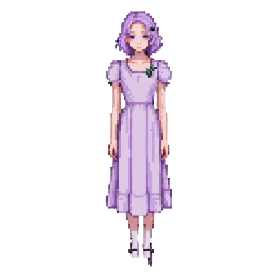 very pale almost white lavender rosy dress sticker