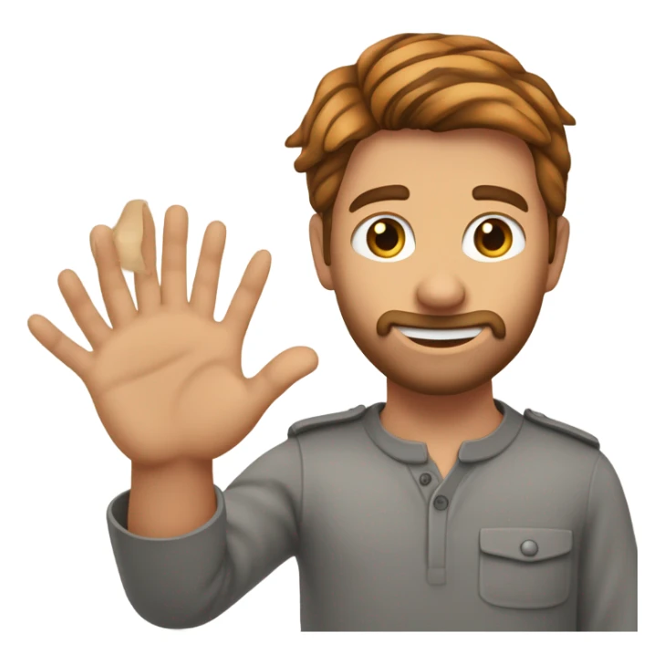 Ein Mann der eine Hand in sein Gesicht hält. Der man ist etwas hell(weiß) hat aber braune Haare sticker