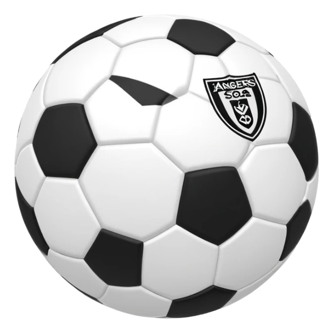 Soccer football with Angers SCO black and white colors sticker