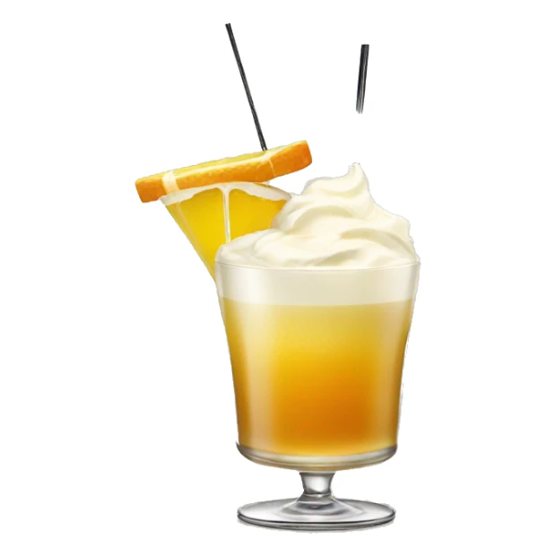 Whiskey Sour cocktail with cream without fruit sticker