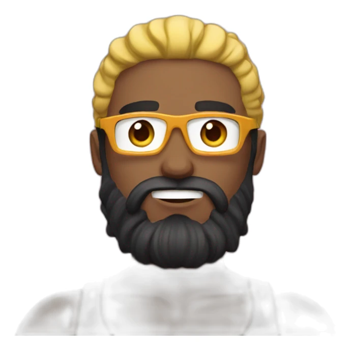 Swimmer googles muscles black hair and beard sticker