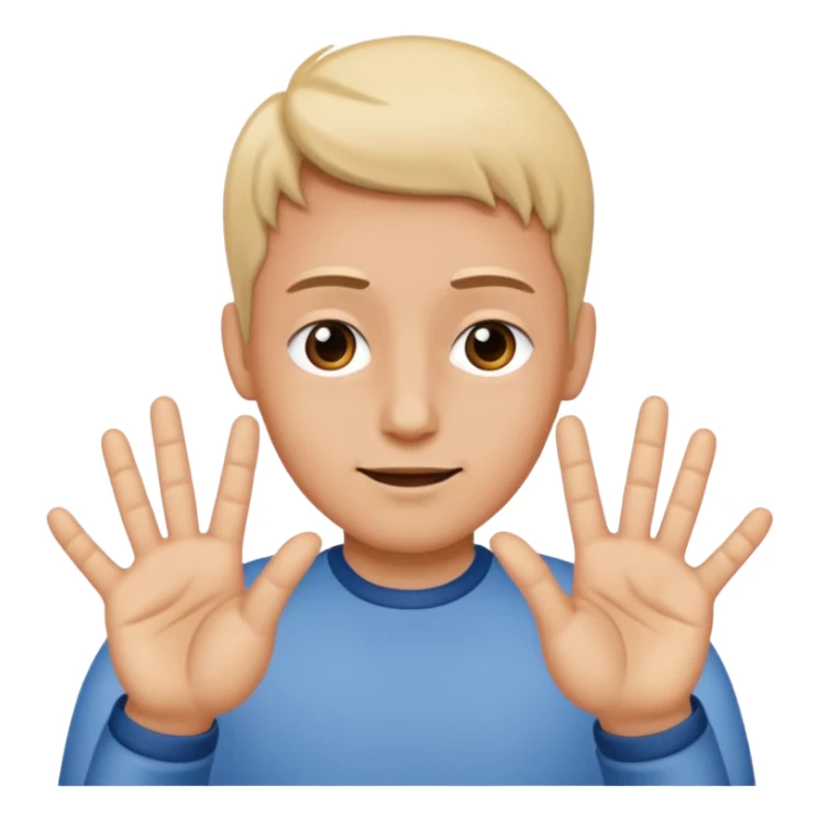 Face 2 hands with 6 on one and 7 on the other one sticker