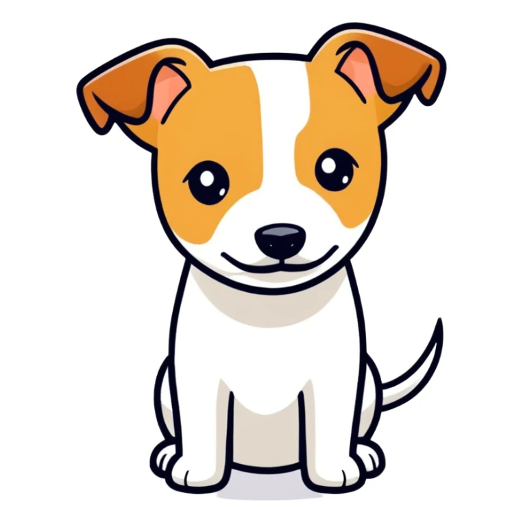 White jack Russell with tan spot in meddle of head sticker