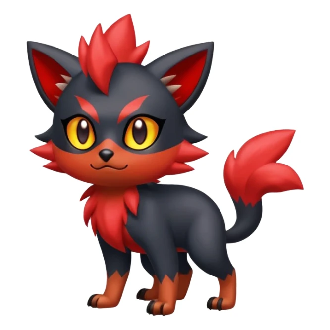 Zorua-Litten-Fakémon-hybrid-creature (full body)  sticker