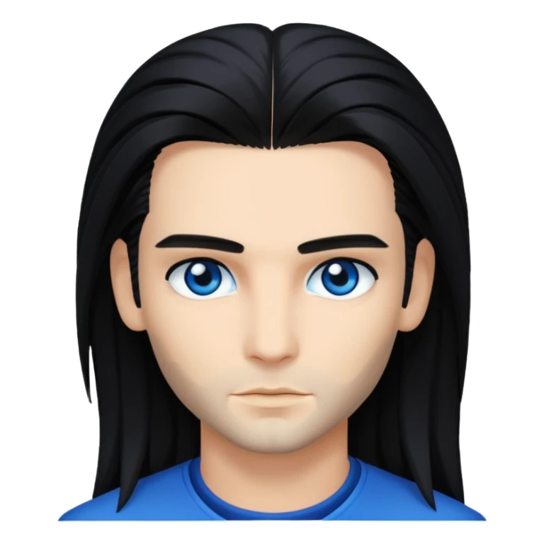 Bill Kaulitz with black long hair sticker