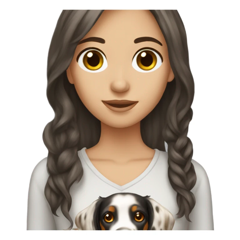 Pretty brunette with English setter sticker