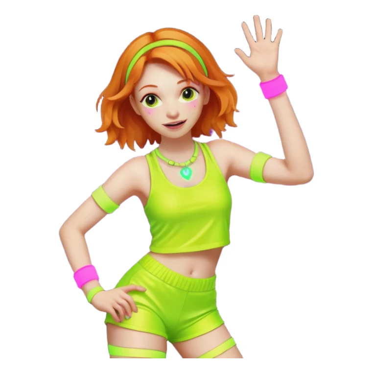 Ginger girl dancing at a rave sticker