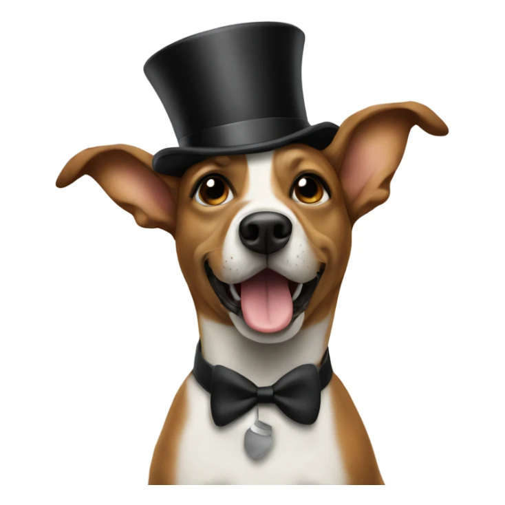 Dog in top hat happy birthday  sticker