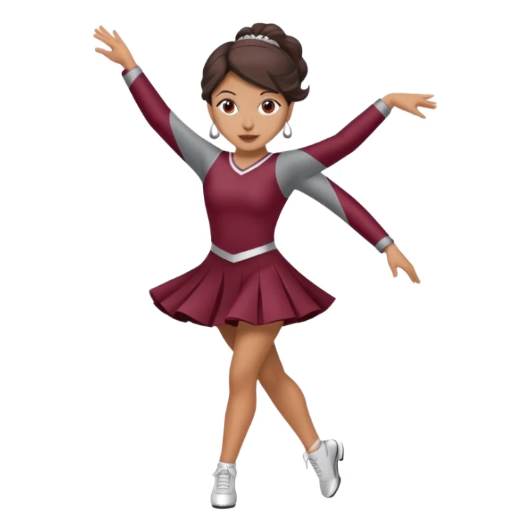 Hispanic baton twirling woman in maroon and gray  sticker