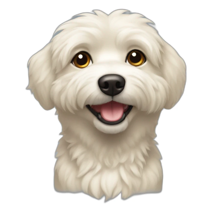 blonde eskipoo dog one ear up sticker
