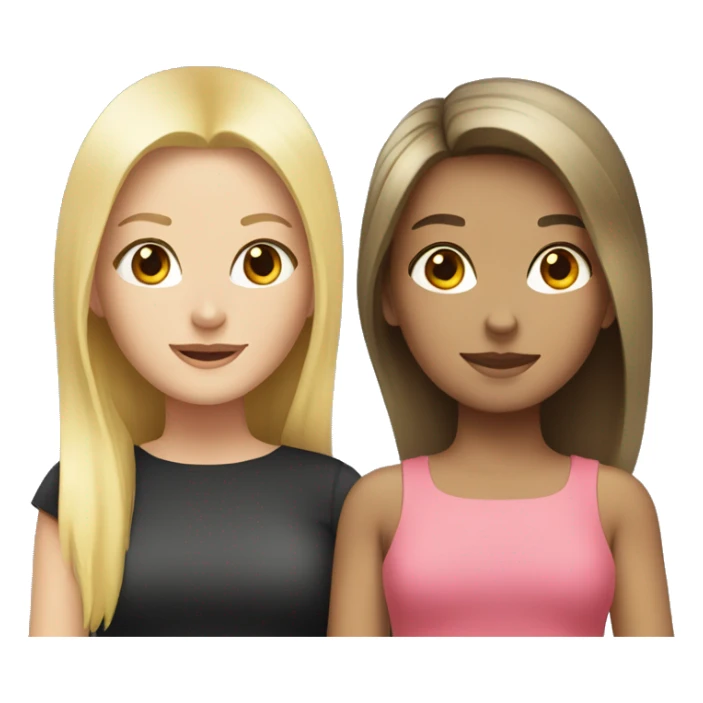 A blonde girl and a brunette girl sticker