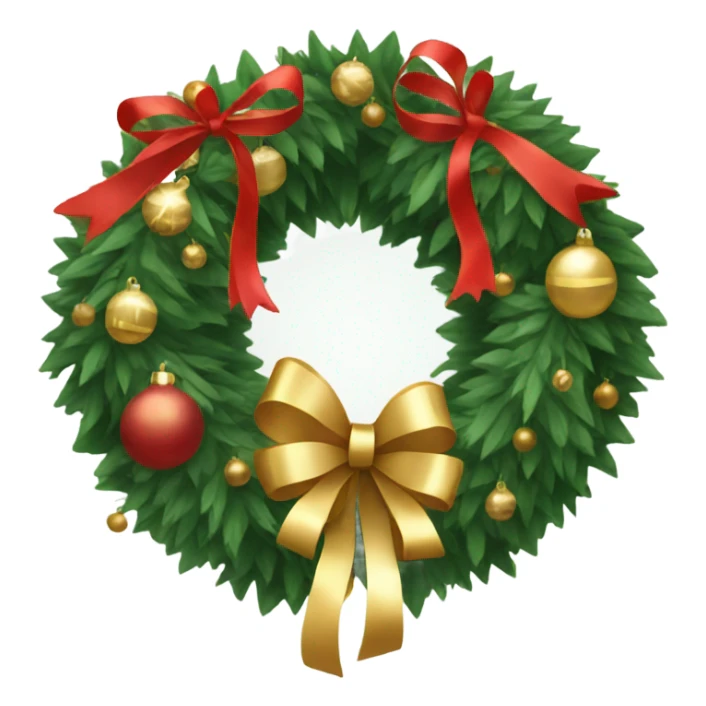 Christmas wreath with gold bow sticker