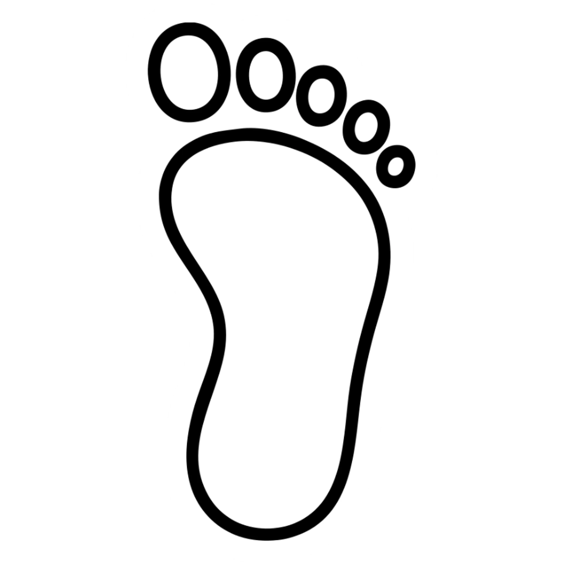 simple icon of a single human footprint, emphasizing the mark left behind, clean outlined style sticker