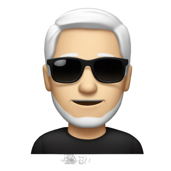 A white hair man with a black shirt and black sunglasses  sticker