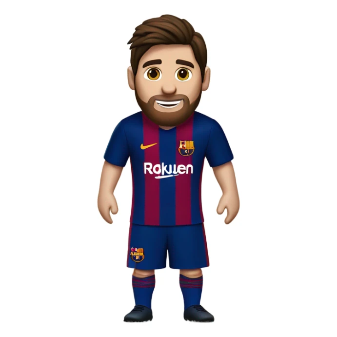 emoji de messi sous le fc barcelone sticker