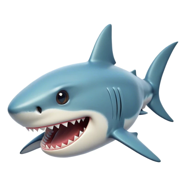 Cinematic Comical Shark Portrait Emoji, Head tilted dramatically with an exaggeratedly amused expression, featuring a striking, glossy streamlined body with bold accents and wide, expressive eyes filled with playful disbelief, Simplified yet hilariously expressive features, highly detailed, glowing with a slightly sassy glow, high shine, dramatic yet playful, stylized with an air of cheeky marine mischief, bright and endearing, soft glowing outline, capturing the essence of a spirited and over‐the‐top shark, so meme‐worthy it feels like it could snap its jaws into internet fame instantly! sticker