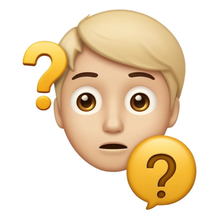 confused face with question mark, representing unqualified lead in sales, simple and clear emoji style sticker