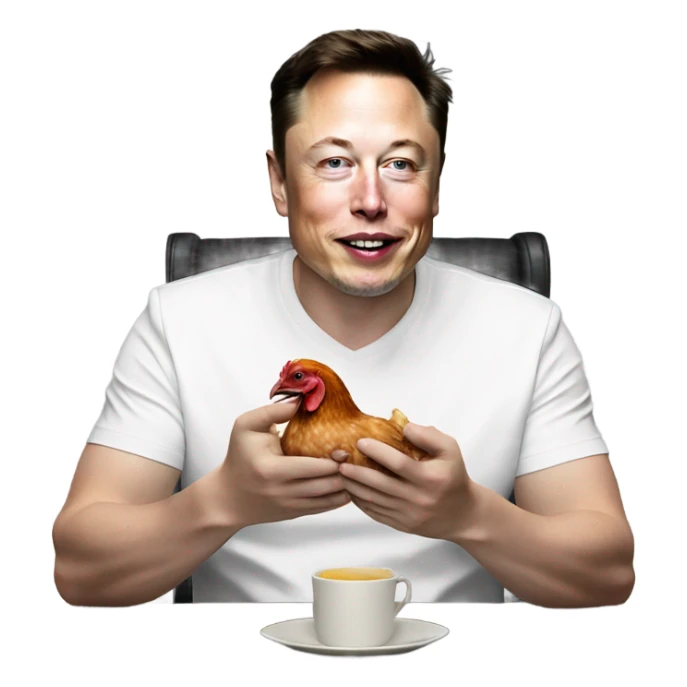 Elon musk eating chicken sticker