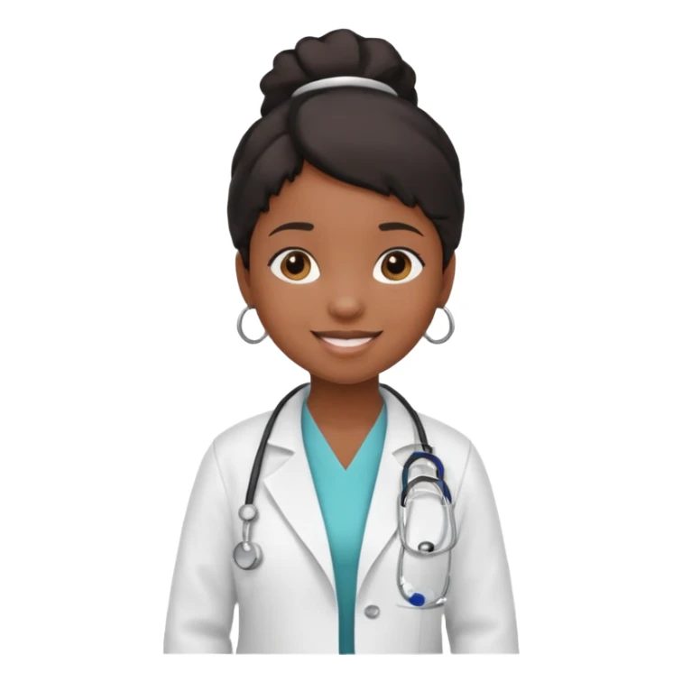 black girl child doctor sticker