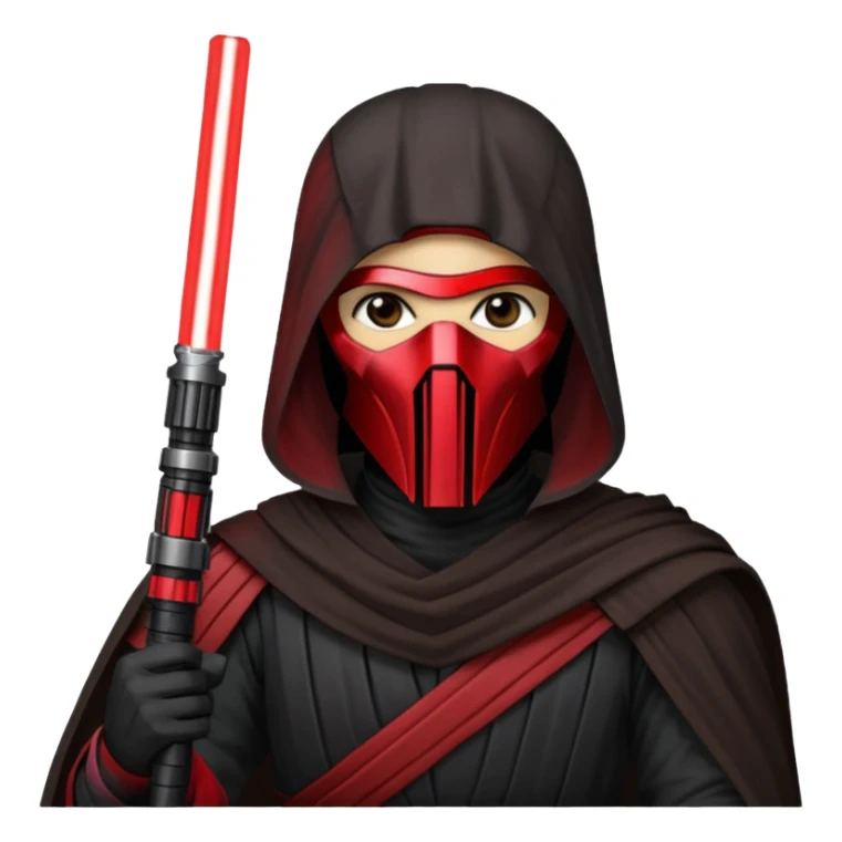 Darth Revan with his mask on holding red lightsaber sticker