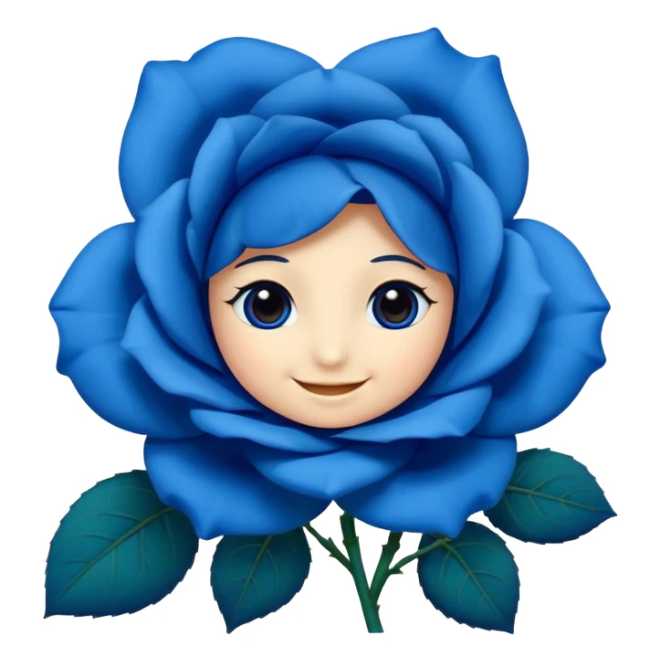 blue rose with eyes and smile no face sticker