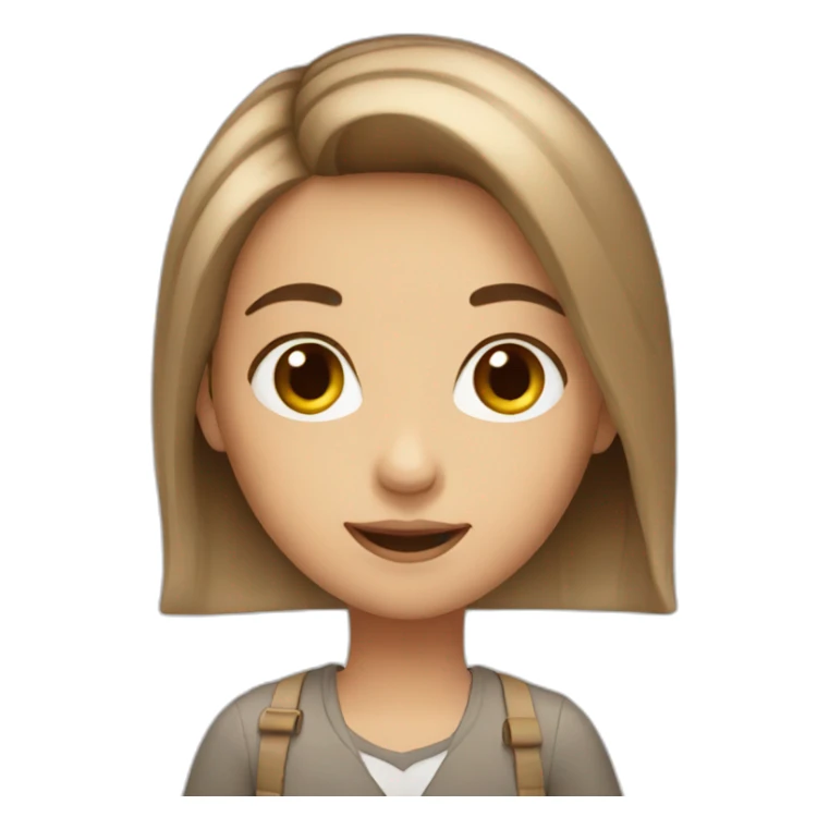 birthday white brown hair girl sticker