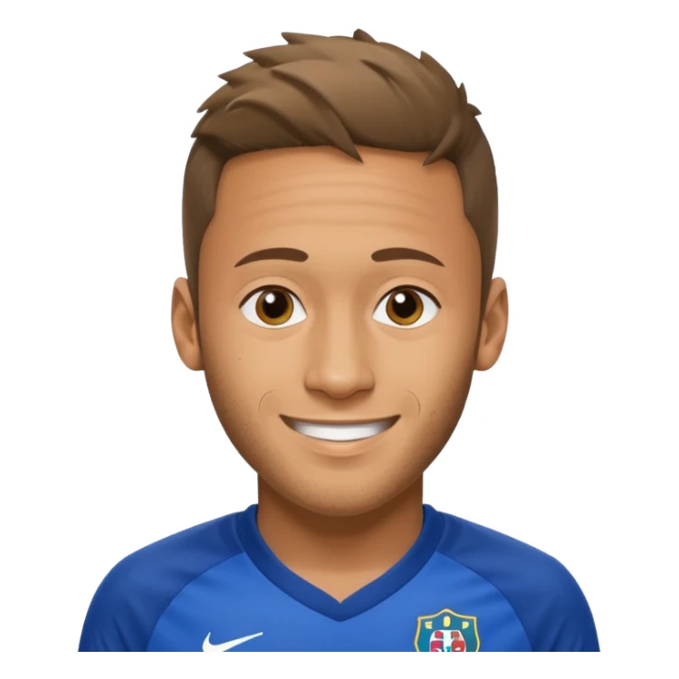 Neymar in blue soccer cloth, smile  sticker