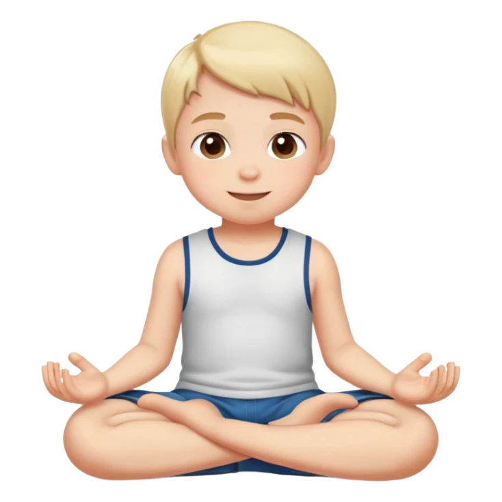 child sitting cross-legged on the floor, cheerful and calm sticker