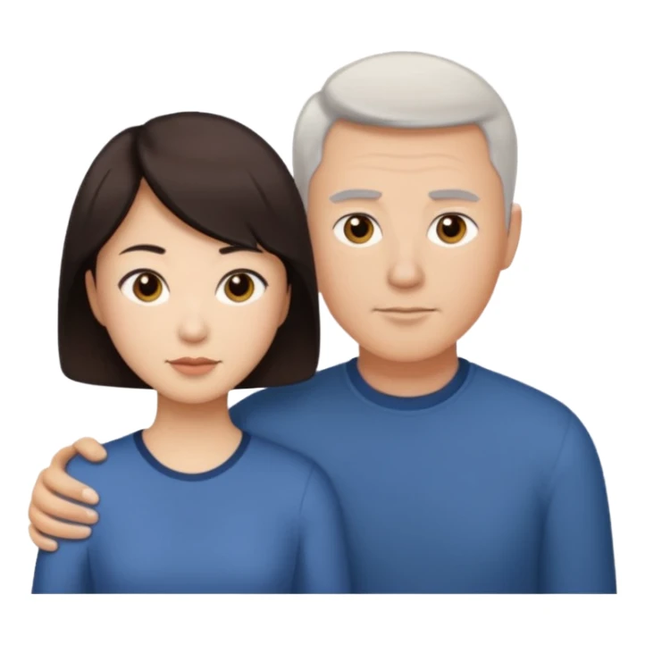 white dad with short buzzed brown hair and asian mom sticker