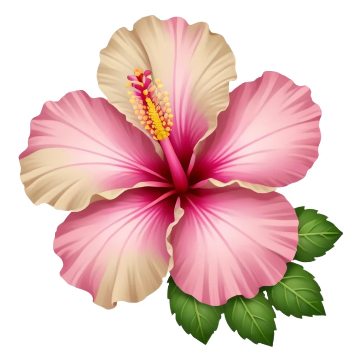 un jolie hibiscus au couleur rose et beige pastel sticker