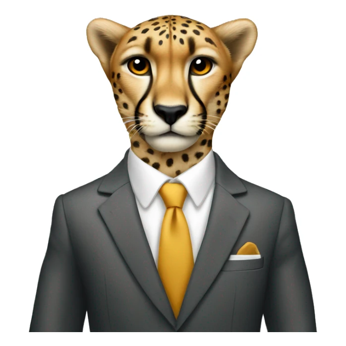 cheetah in a classic suit With key sticker