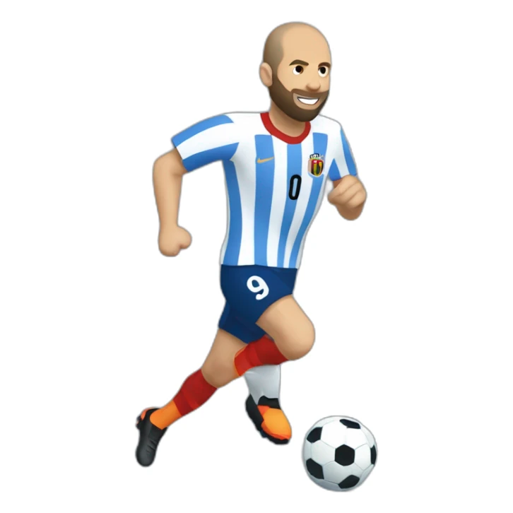 Javier Mascherano corriendo con un balón de fútbol sticker