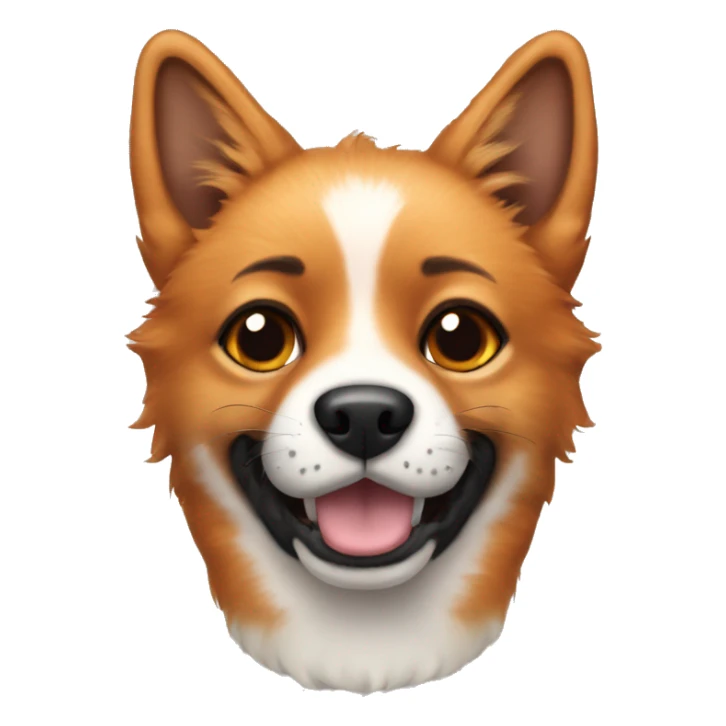 Fox dog puppy with black muzzle and freckles sticker