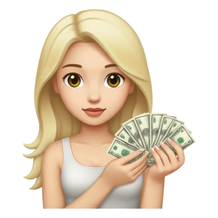 Girl cash sticker