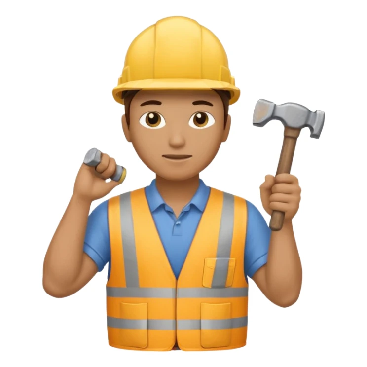 mach mir einen bauarbeiter von hinten der die rechte hand gehoben hat mit einem hammer drinnen sticker