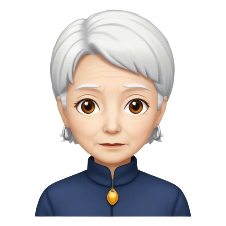 manga femme agée cheveux blanc sticker